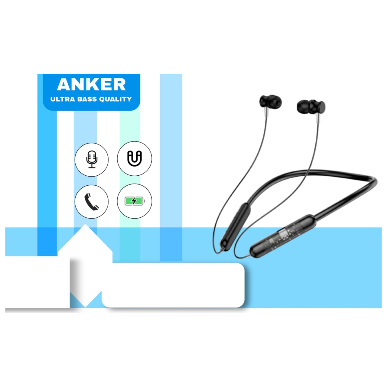 Anker Transparent Voice Changer Wireless Neckband with 36Hrs Playtime, HD Sound Bluetooth Headset